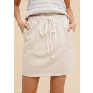 Hem & Thread Women's French Terry Drawstring Skirt